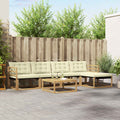 Conjunto de sofás de exterior 6 pcs Blanco y Crema