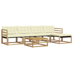 Conjunto de sofás de exterior 6 pcs Blanco y Crema