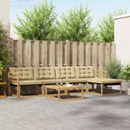 Conjunto de sofás de exterior 6 pcs Blanco y Crema