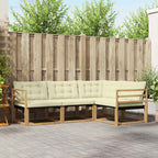 Conjunto de sofás de exterior con cojín 4 pcs Blanco y Crema