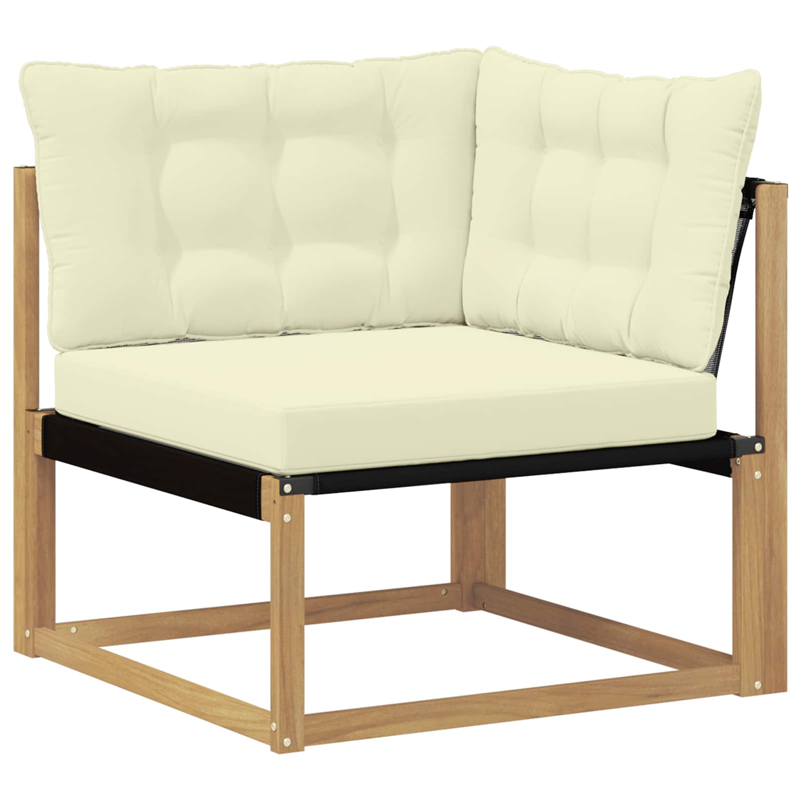 Conjunto de sofás de exterior con cojín 4 pcs Blanco y Crema