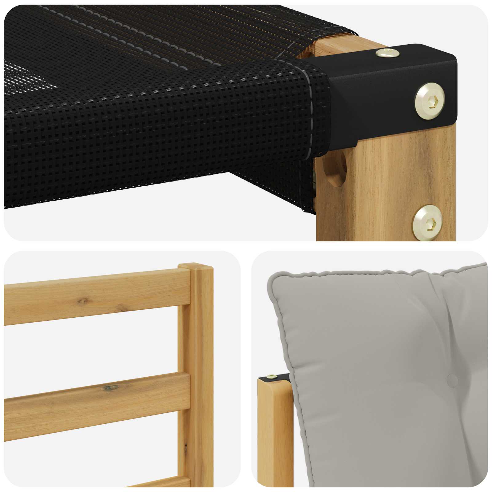 Conjunto de sofás de exterior 4 pcs Blanco y Gris Claro