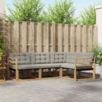 Conjunto de sofás de exterior 4 pcs Blanco y Gris Claro