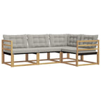Conjunto de sofás de exterior 4 pcs Blanco y Gris Claro