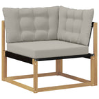 Conjunto de sofás de exterior 4 pcs Blanco y Gris Claro
