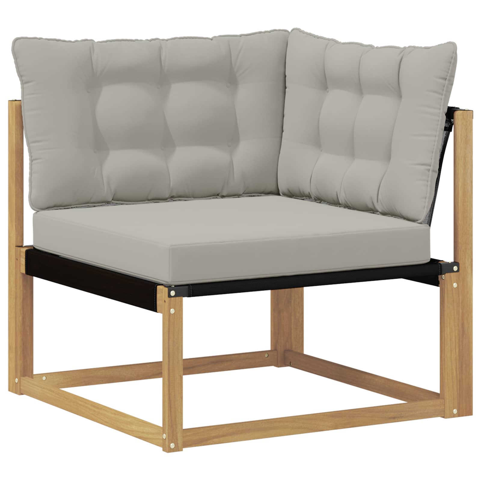 Conjunto de sofás de exterior 4 pcs Blanco y Gris Claro