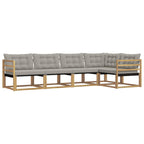 Conjunto de sofás de exterior 5 pcs Blanco y Gris Claro