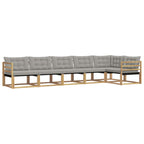 Conjunto de sofás de exterior 6 pcs Blanco y Gris Claro