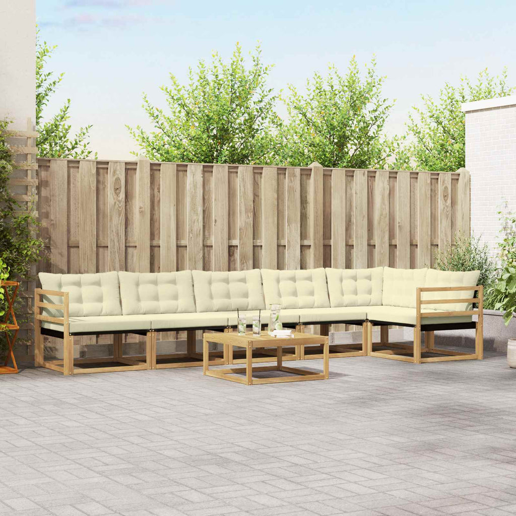 Conjunto de sofás de exterior 7 pcs Blanco y Antracita