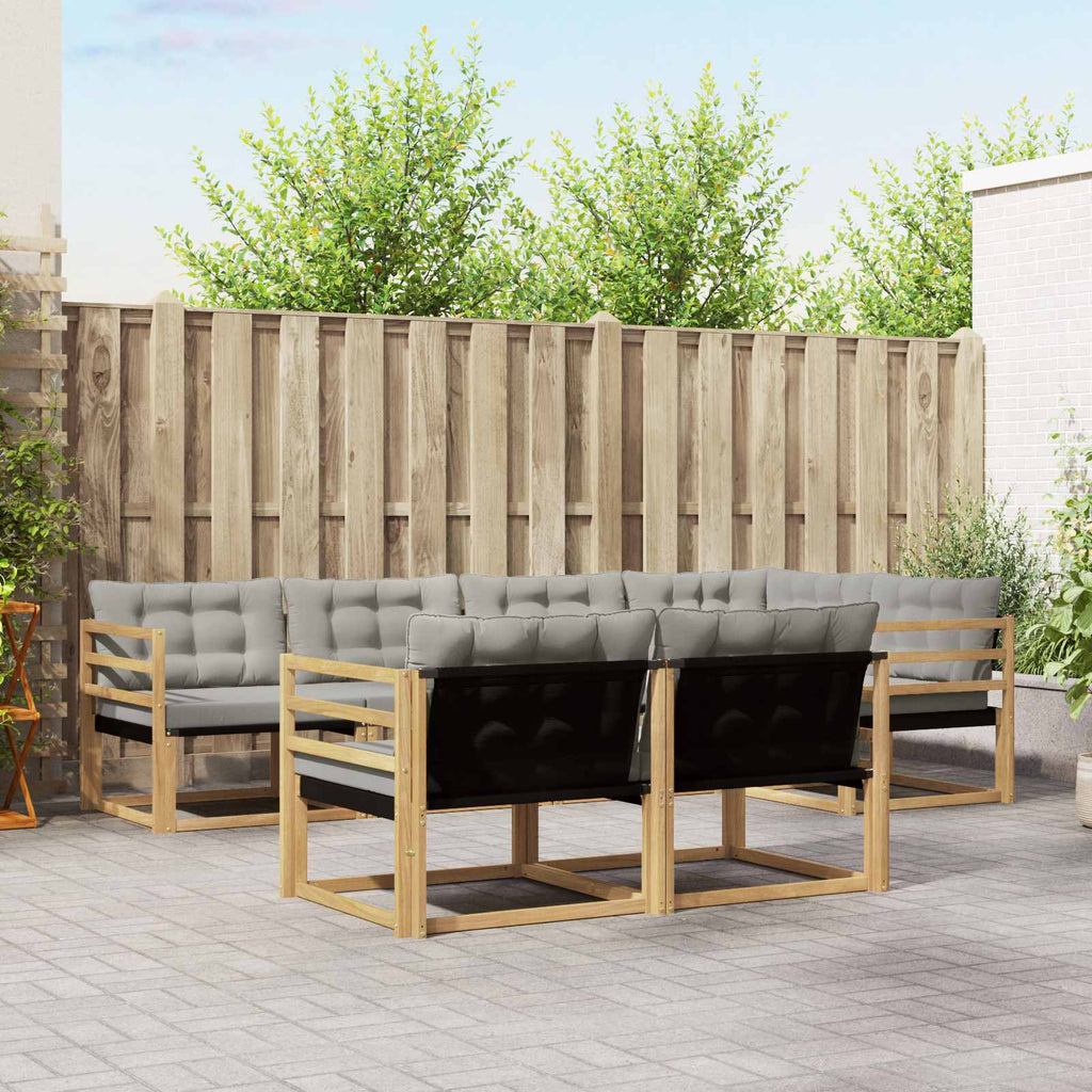 Conjunto de sofás de exterior 6 pcs Blanco y Antracita