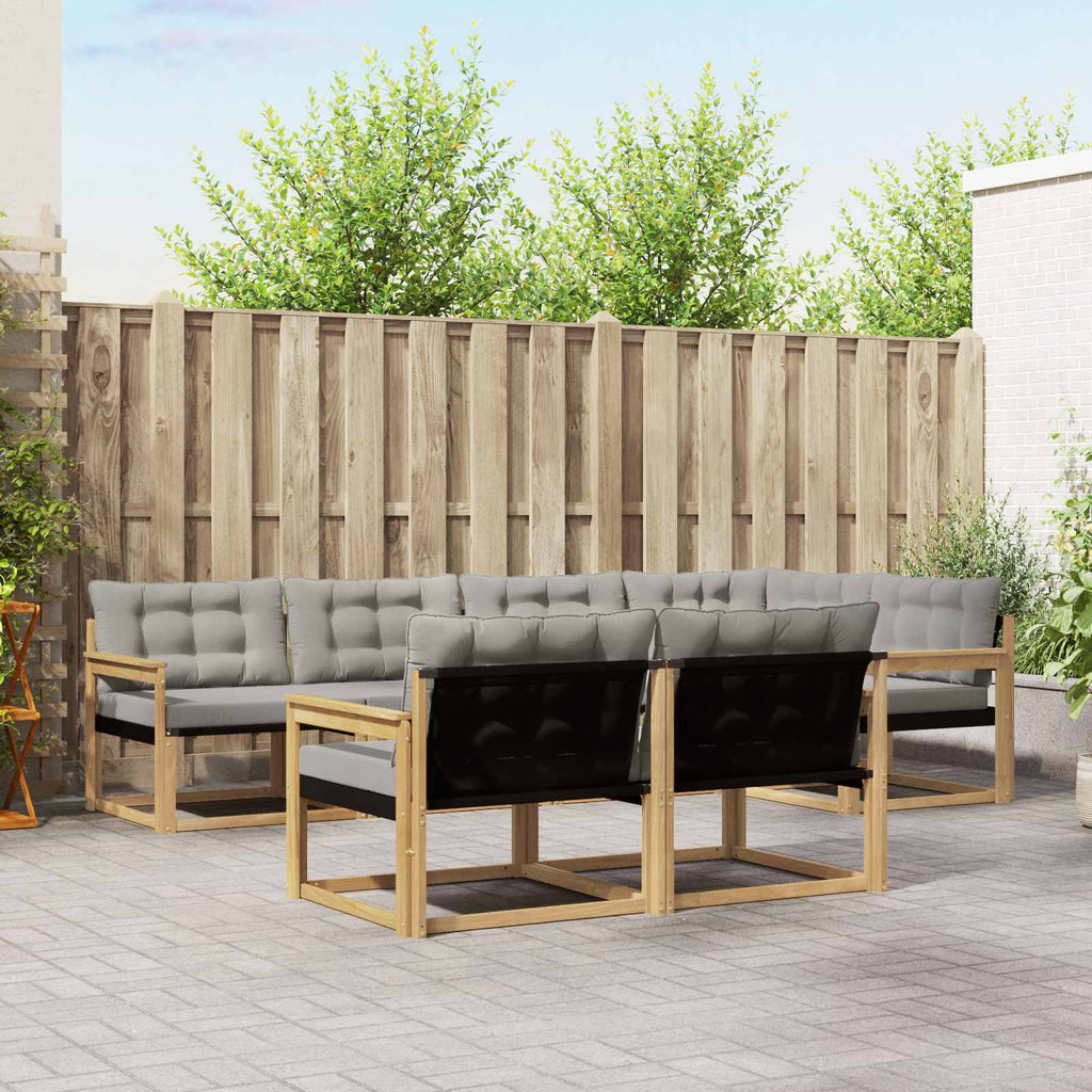 Conjunto de sofás de exterior 6 pcs Blanco y Antracita