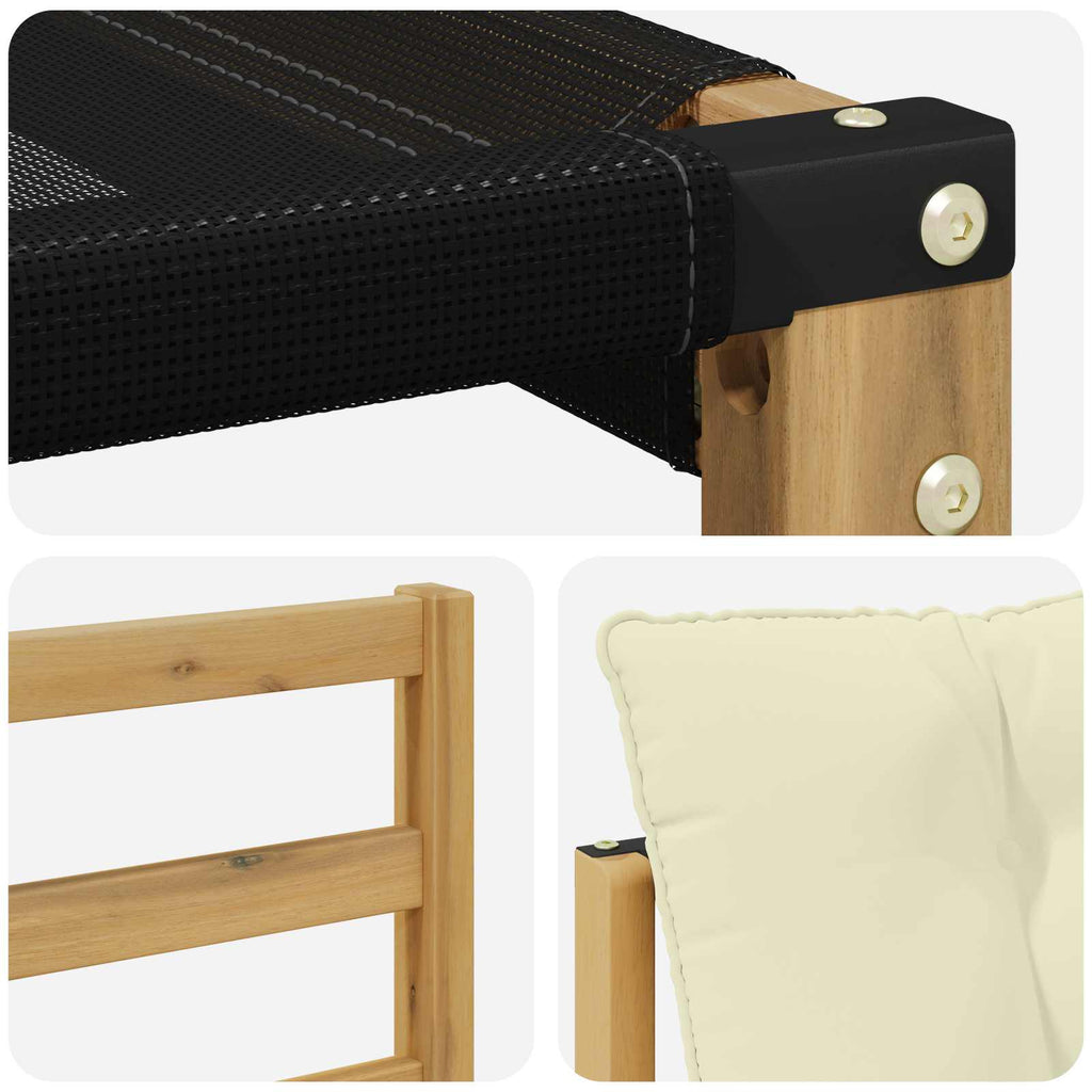 Conjunto de sofás de exterior con cojín 8 pcs Blanco y Crema
