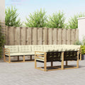 Conjunto de sofás de exterior con cojín 8 pcs Blanco y Crema