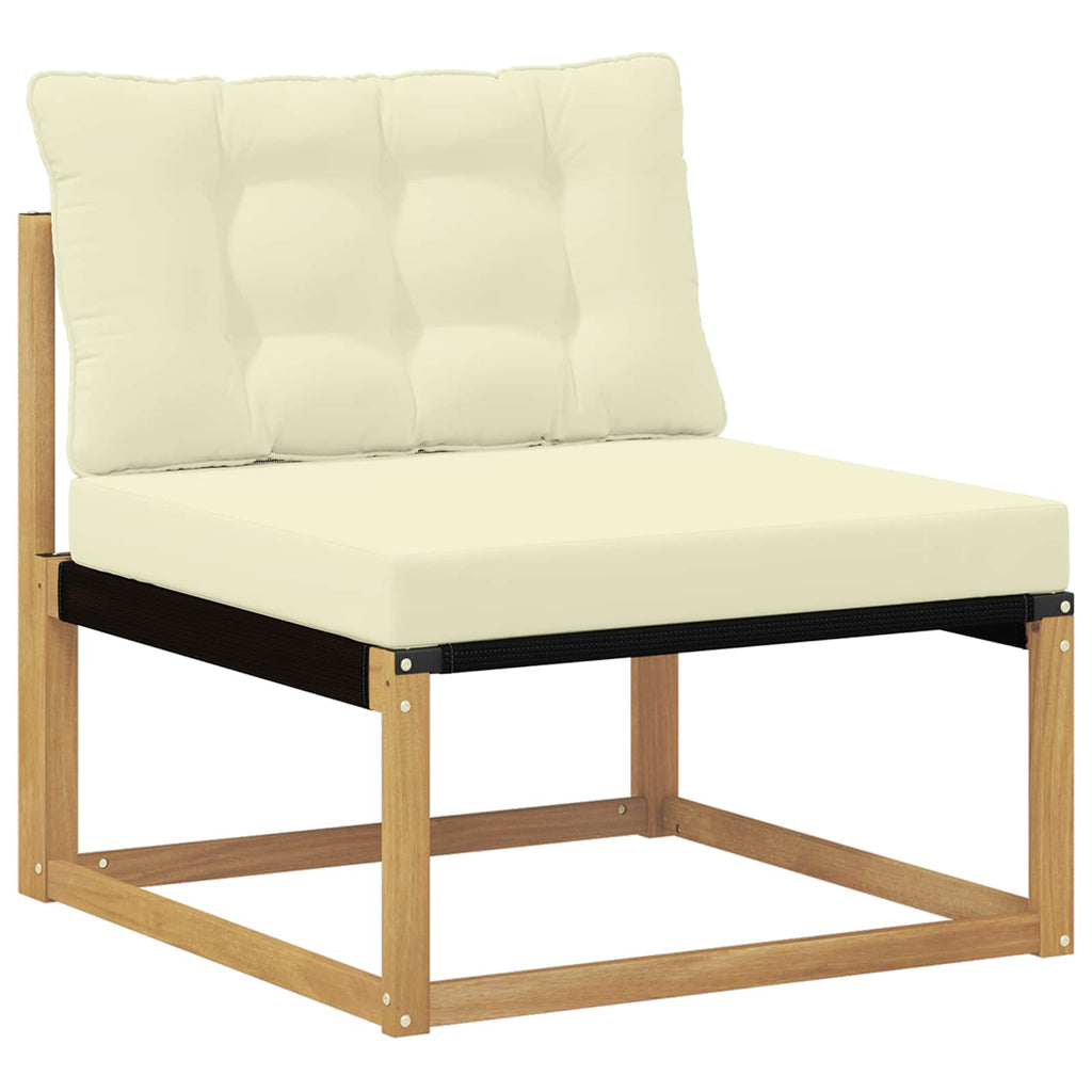 Conjunto de sofás de exterior con cojín 8 pcs Blanco y Crema