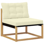 Conjunto de sofás de exterior con cojín 8 pcs Blanco y Crema
