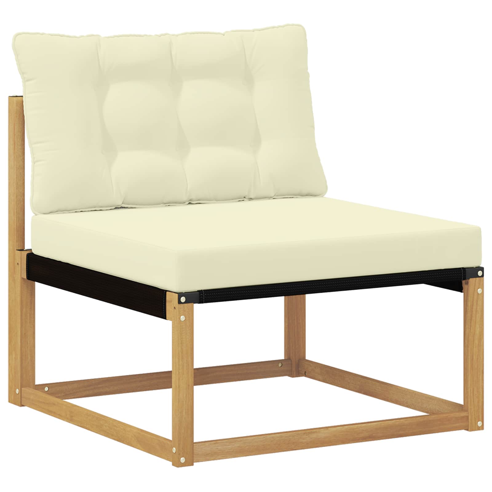 Conjunto de sofás de exterior con cojín 8 pcs Blanco y Crema