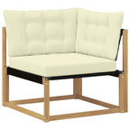 Conjunto de sofás de exterior con cojín 8 pcs Blanco y Crema