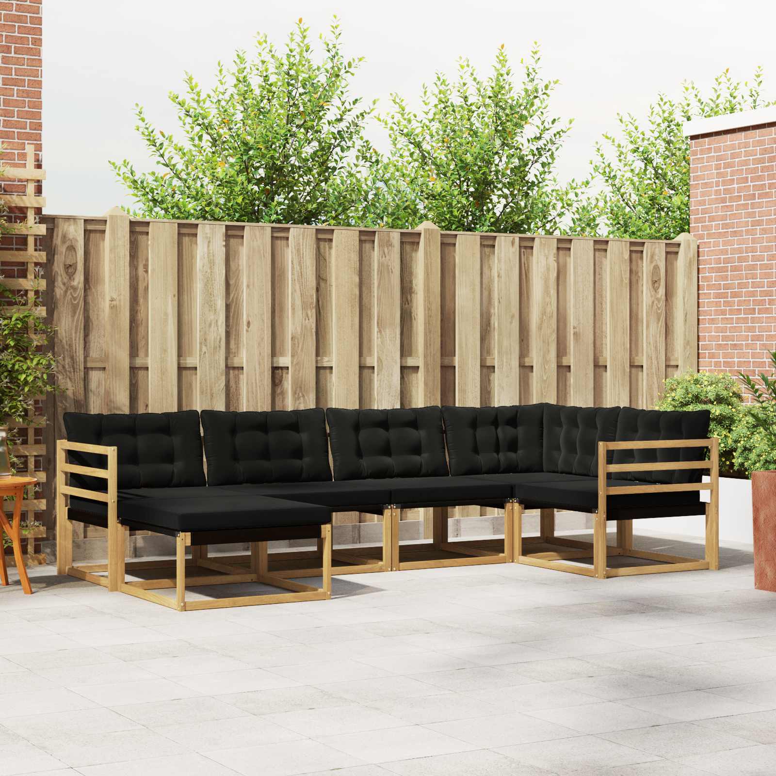 Conjunto de Sofás de Exterior 6 pçs Branco e Cinzento Claro