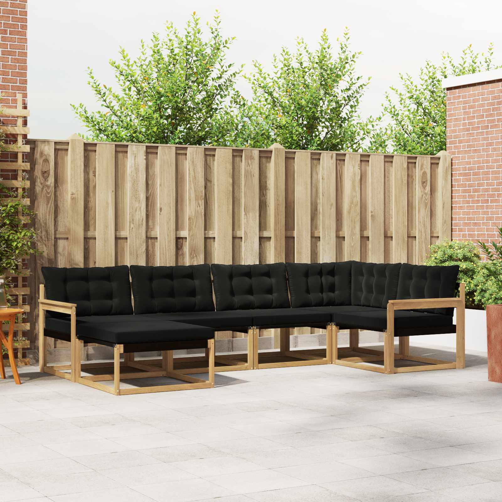 Conjunto de Sofás de Exterior 6 pçs Branco e Cinzento Claro