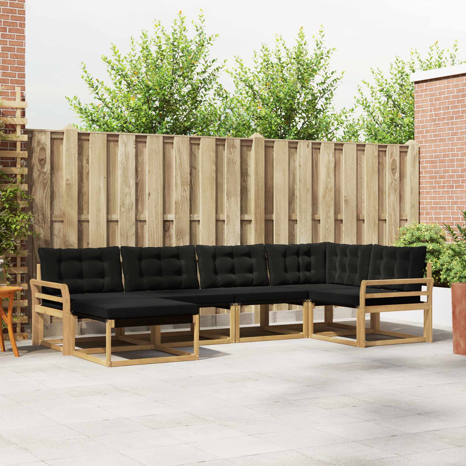 Conjunto de Sofás de Exterior 6 pçs Branco e Cinzento Claro