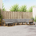 Conjunto de sofás de exterior 7 pcs Blanco y Gris Claro
