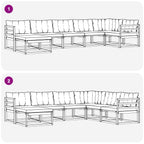 Conjunto de sofás de exterior 7 pcs Blanco y Gris Claro