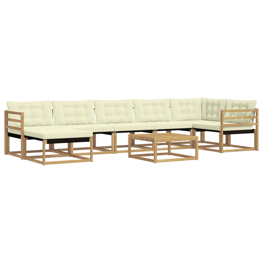 Conjunto de sofás de exterior 8 pcs Blanco y Crema