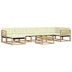 Conjunto de sofás de exterior 8 pcs Blanco y Crema