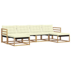 Conjunto de sofás de exterior con cojín 6 pcs Blanco y Crema