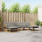 Conjunto de sofás de exterior 6 pcs Blanco y Gris Claro
