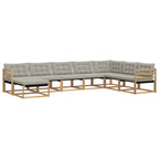 Conjunto de sofás de exterior 8 pcs Blanco y Gris Claro