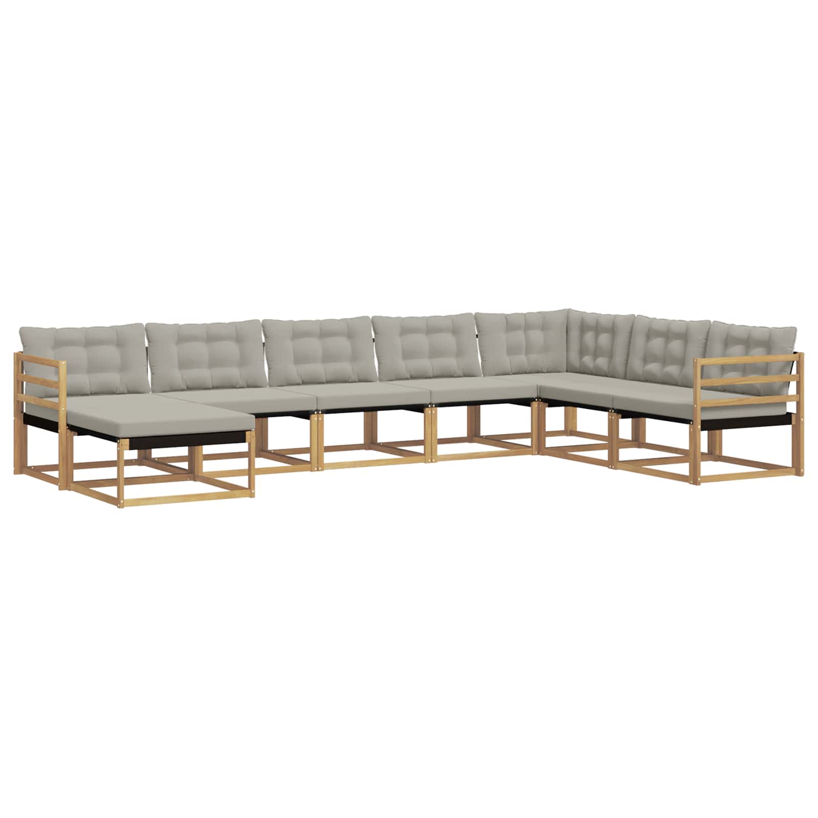 Conjunto de sofás de exterior 8 pcs Blanco y Gris Claro