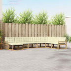 Conjunto de sofás de exterior 8 pcs Blanco y Gris Claro