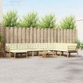 Conjunto de sofás de exterior 9 pcs Blanco y Crema