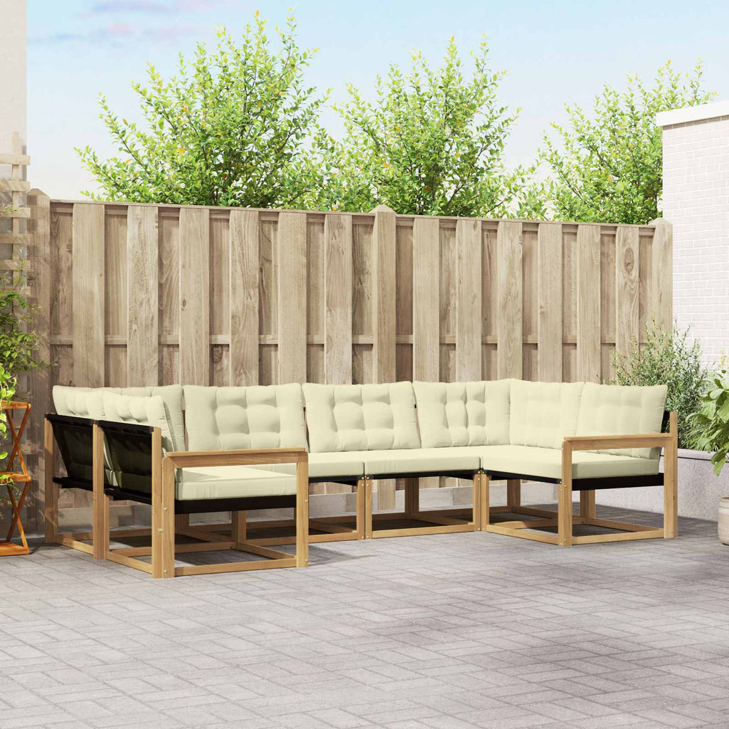 Conjunto de sofás de exterior 7 pcs Blanco y Antracita