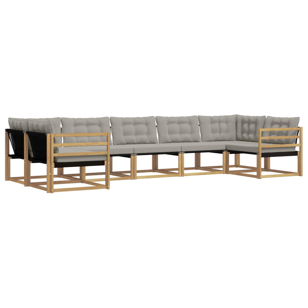 Conjunto de sofás de exterior 7 pcs Blanco y Gris Claro