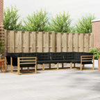 Conjunto de sofás de exterior con cojín 7 pcs Blanco y Negro