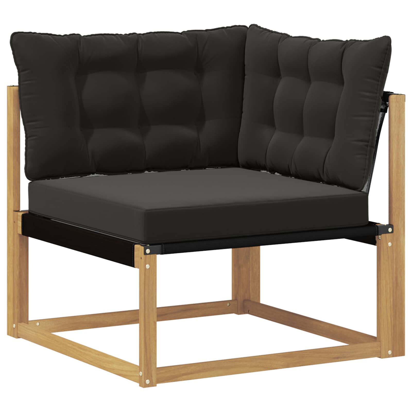 Conjunto de sofás de exterior con cojín 7 pcs Blanco y Negro