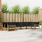 Conjunto de sofás de exterior con cojín 7 pcs Blanco y Negro