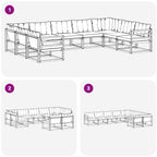 Conjunto de sofás de exterior 9 pcs Blanco y Gris Claro