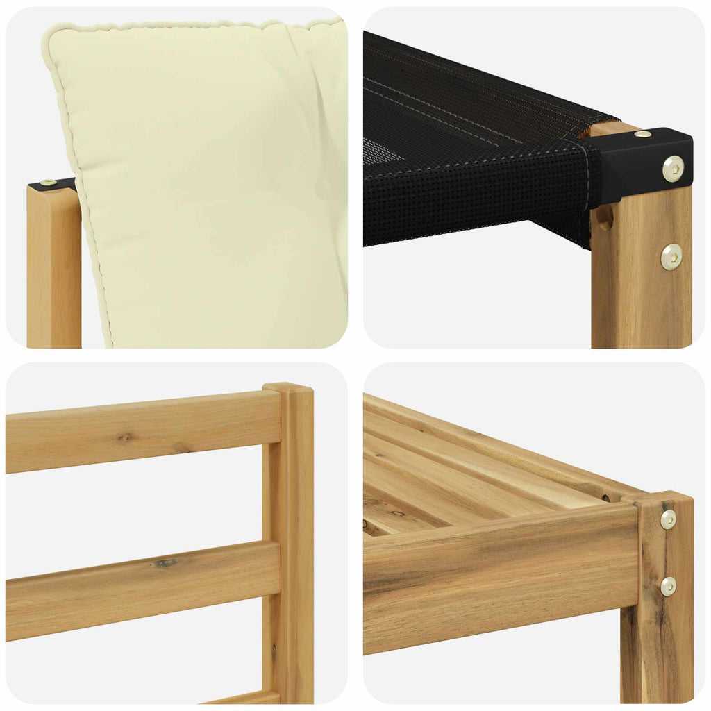 Conjunto de sofás de exterior con cojín 10 pcs Blanco y Crema