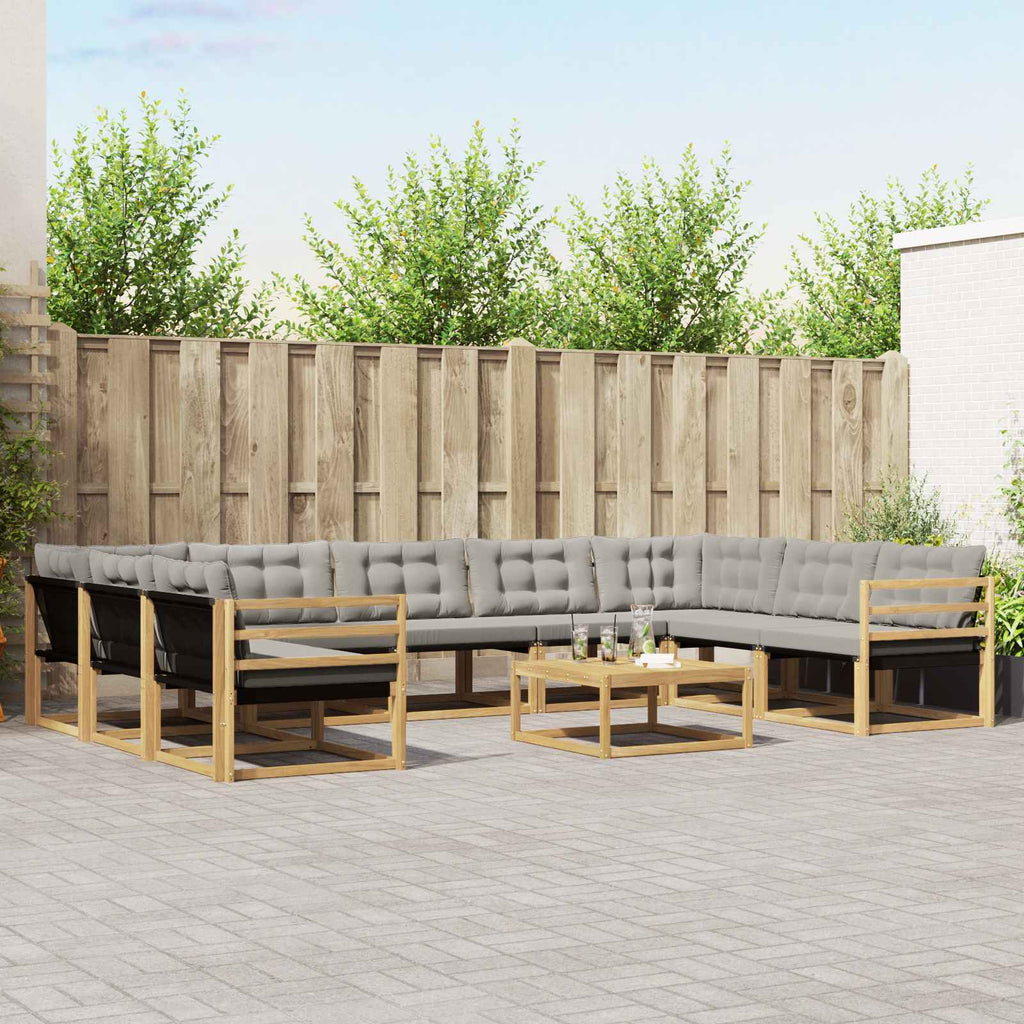 Conjunto de sofás de exterior 10 pcs Blanco y Antracita