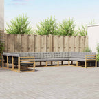 Conjunto de sofás de exterior 10 pcs Blanco y Gris Claro