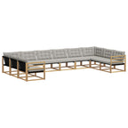 Conjunto de sofás de exterior 10 pcs Blanco y Gris Claro