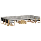 Conjunto de sofás de exterior 11 pcs Blanco y Gris Claro