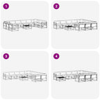 Conjunto de sofás de exterior 11 pcs Blanco y Gris Claro