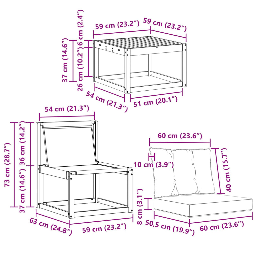 Conjunto de sofás de exterior 5 pcs Blanco y Gris Claro