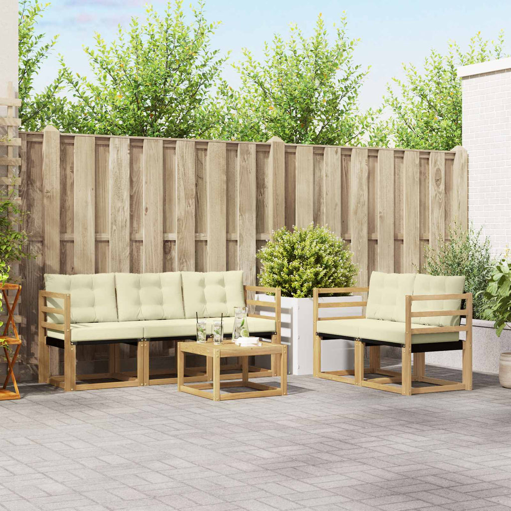 Conjunto de sofás de exterior con cojín 6 pcs