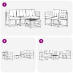 Conjunto de sofás de exterior 6 pcs Blanco y Gris Claro