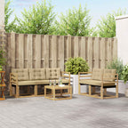 Conjunto de sofás de exterior con cojín 6 pcs y Beige